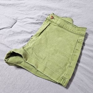 Forever 21 Los Angeles, green denim women shorts, Size 27